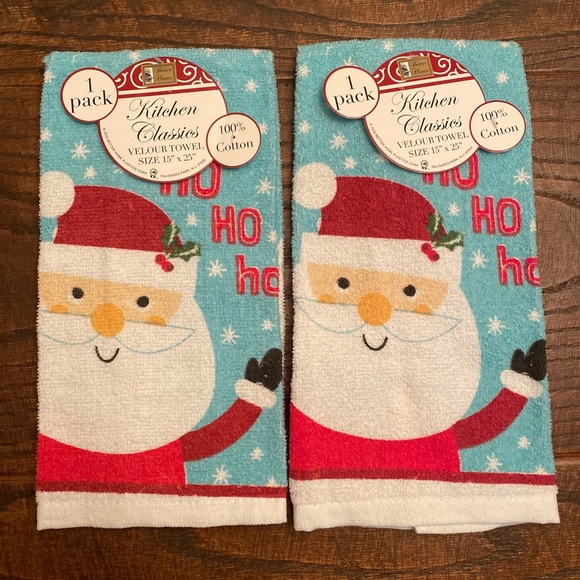 Santa Claus Kitchen Towels, Santa Claus Pot Holders & Santa Claus Oven Mitts Set - Picture 3 of 16